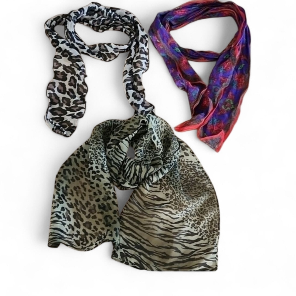 Bundle of 3 Women’s Scarves – Animal Print & Floral